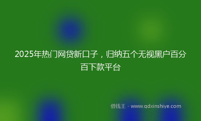 2025年热门网贷新口子，归纳五个无视黑户百分百下款平台