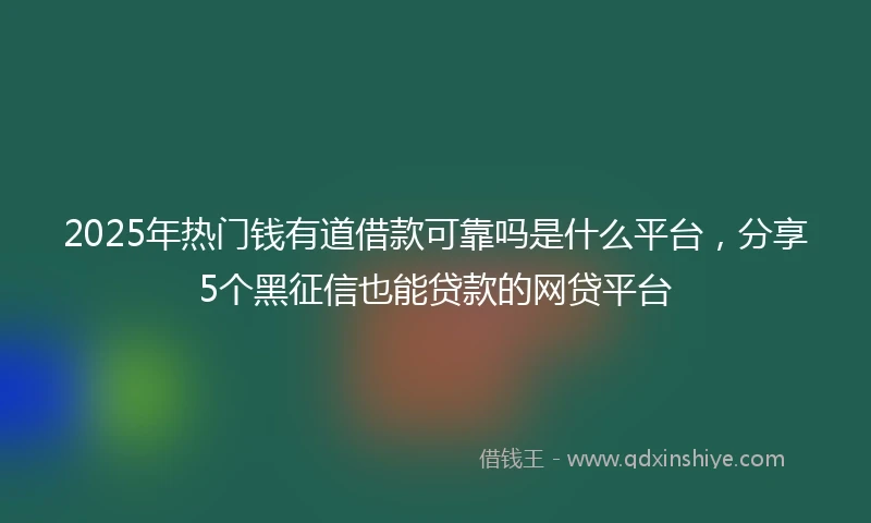 2025年热门钱有道借款可靠吗是什么平台，分享5个黑征信也能贷款的网贷平台