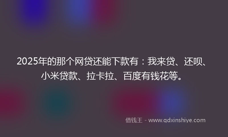2025年的那个网贷还能下款有：我来贷、还呗、小米贷款、拉卡拉、百度有钱花等。