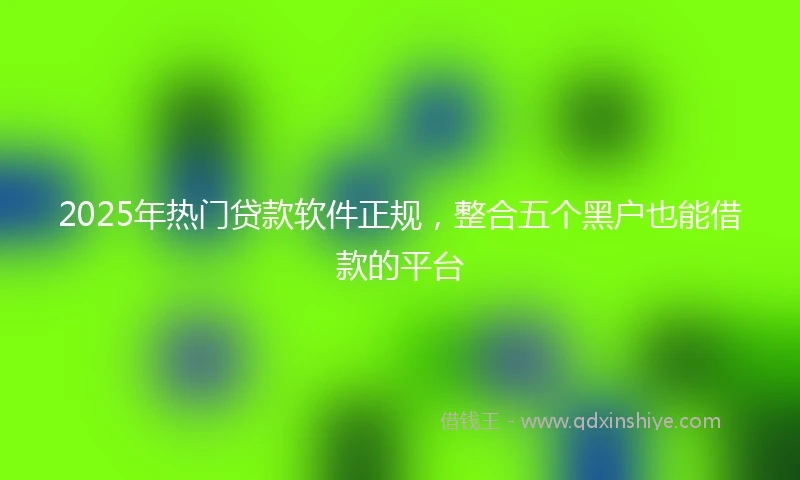 2025年热门贷款软件正规,整合五个黑户也能借款的平台