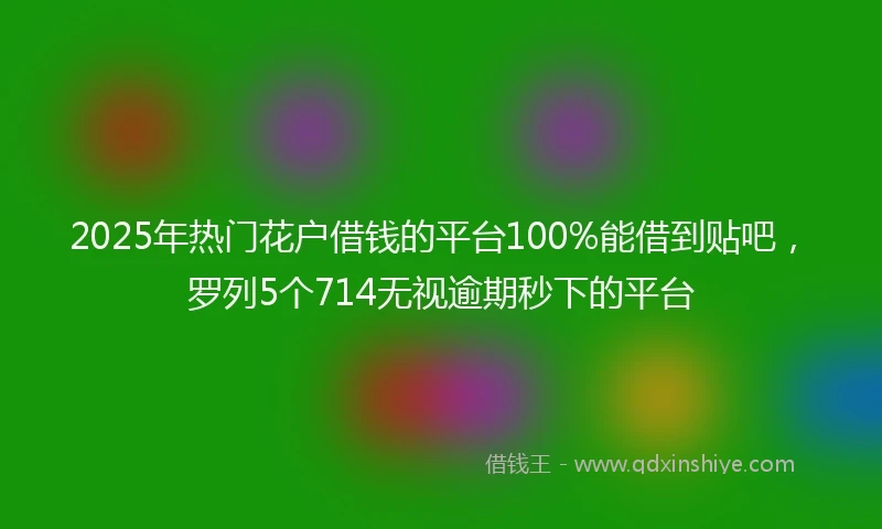 2025年热门花户借钱的平台100%能借到贴吧，罗列5个714无视逾期秒下的平台