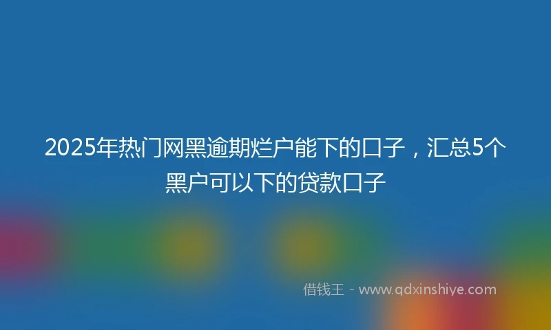 2025年热门网黑逾期烂户能下的口子，汇总5个黑户可以下的贷款口子