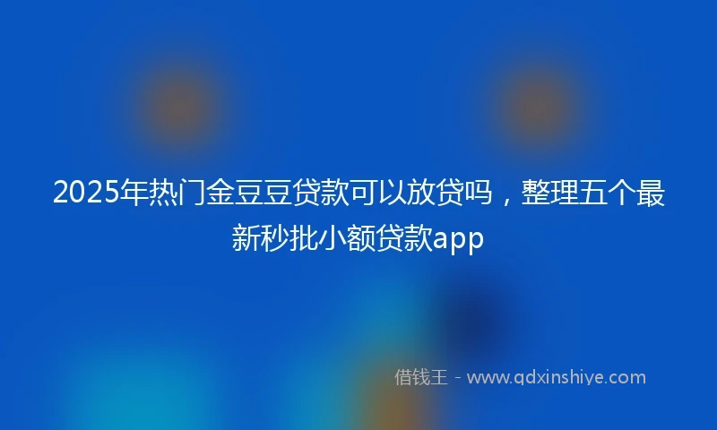 2025年热门金豆豆贷款可以放贷吗，整理五个最新秒批小额贷款app