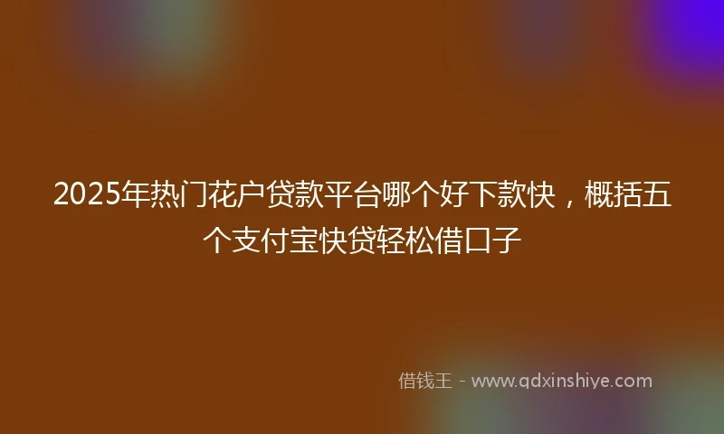 2025年热门花户贷款平台哪个好下款快，概括五个支付宝快贷轻松借口子