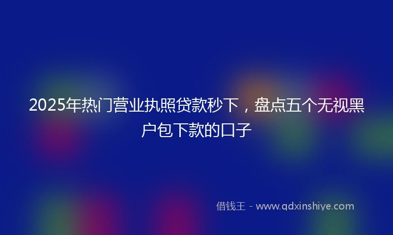 2025年热门营业执照贷款秒下，盘点五个无视黑户包下款的口子