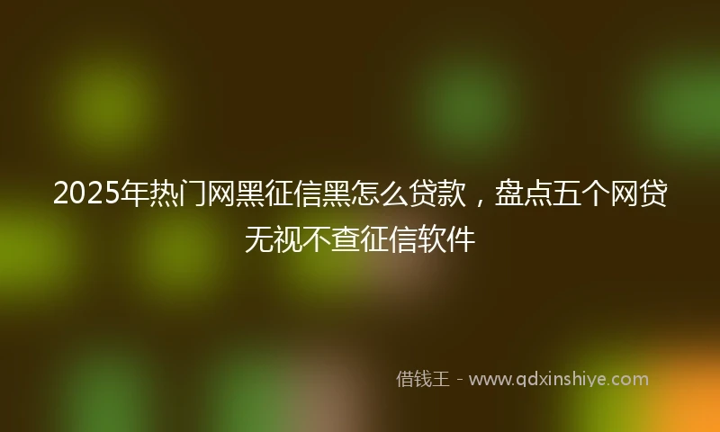 2025年热门网黑征信黑怎么贷款，盘点五个网贷无视不查征信软件