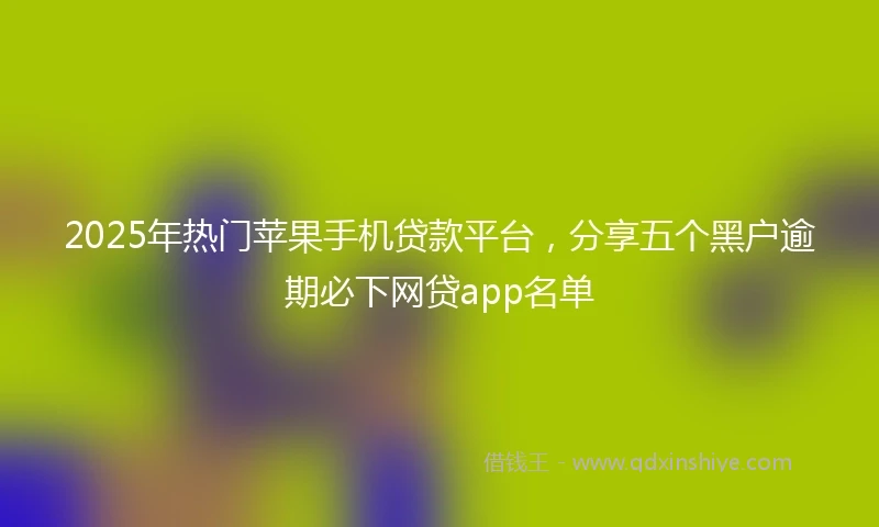 2025年热门苹果手机贷款平台，分享五个黑户逾期必下网贷app名单