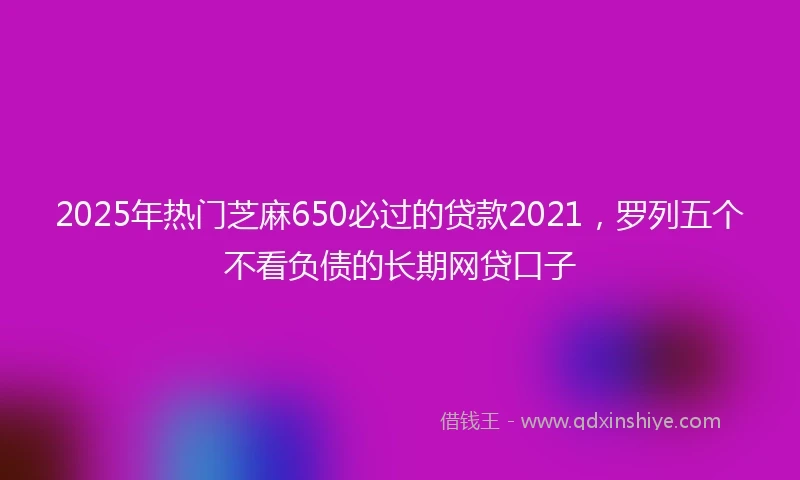 2025年热门芝麻650必过的贷款2021，罗列五个不看负债的长期网贷口子