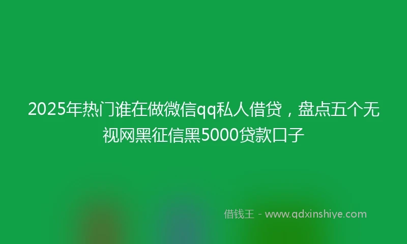2025年热门谁在做微信qq私人借贷，盘点五个无视网黑征信黑5000贷款口子