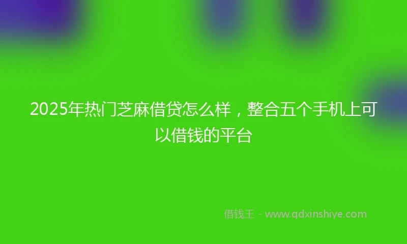 2025年热门芝麻借贷怎么样，整合五个手机上可以借钱的平台