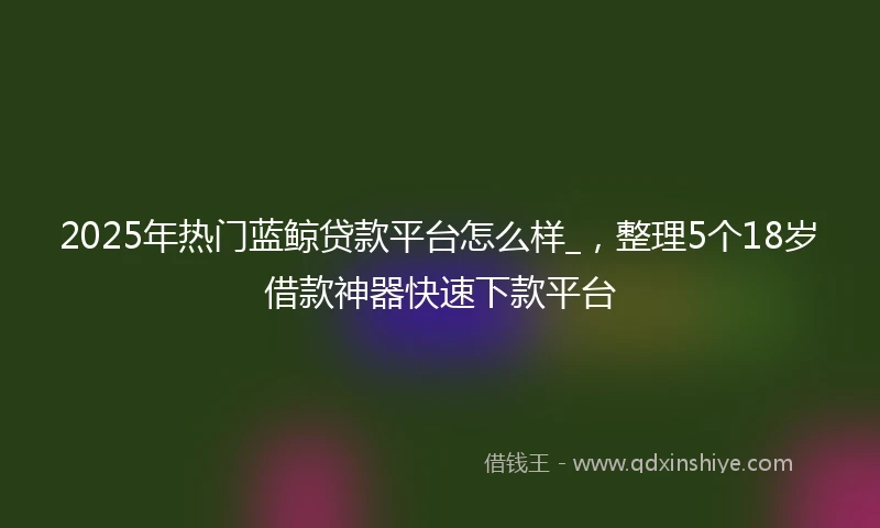 2025年热门蓝鲸贷款平台怎么样_，整理5个18岁借款神器快速下款平台
