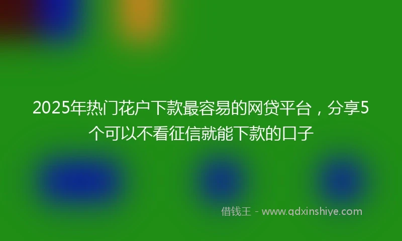 2025年热门花户下款最容易的网贷平台，分享5个可以不看征信就能下款的口子