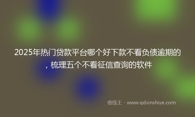 2025年热门贷款平台哪个好下款不看负债逾期的，梳理五个不看征信查询的软件