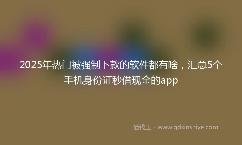 2025年热门被强制下款的软件都有啥，汇总5个手机身份证秒借现金的app