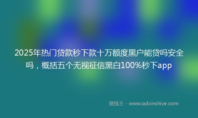 2025年热门贷款秒下款十万额度黑户能贷吗安全吗，概括五个无视征信黑白100%秒下app