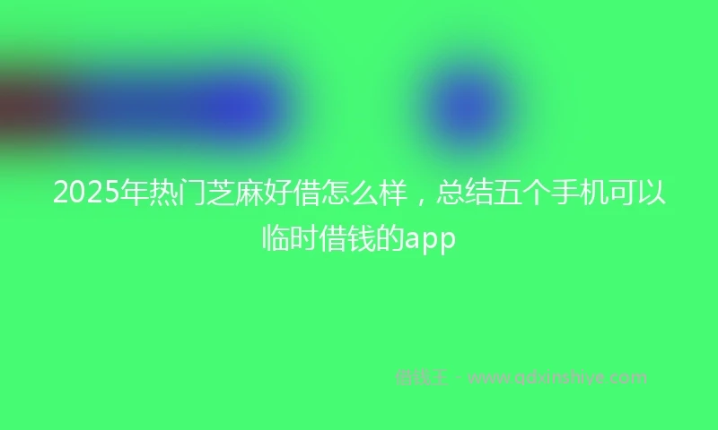 2025年热门芝麻好借怎么样，总结五个手机可以临时借钱的app