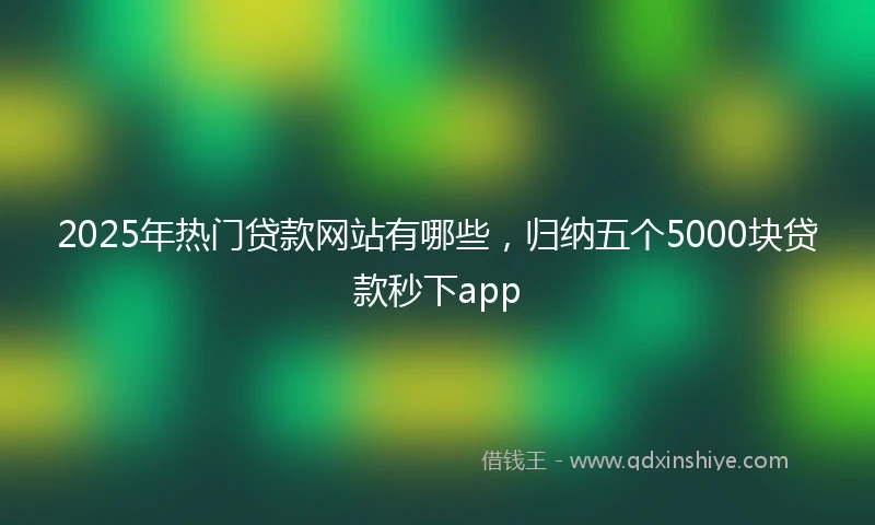 2025年热门贷款网站有哪些，归纳五个5000块贷款秒下app