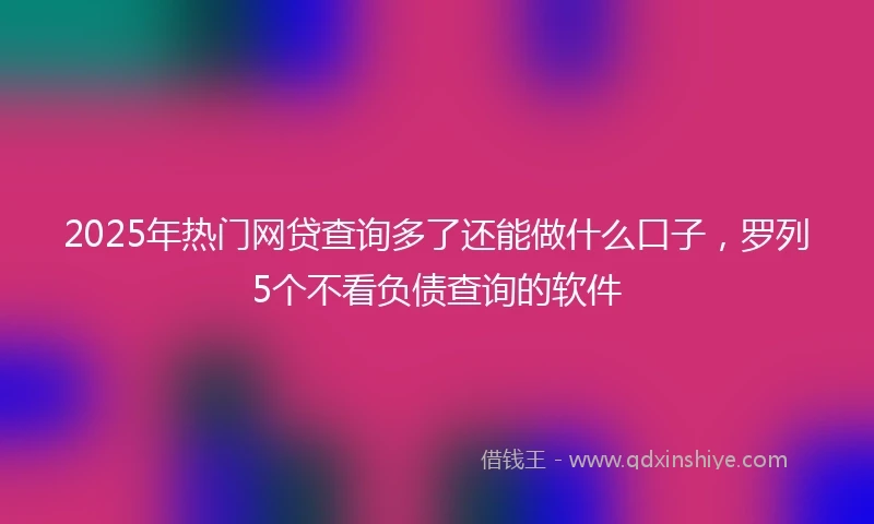 2025年热门网贷查询多了还能做什么口子，罗列5个不看负债查询的软件