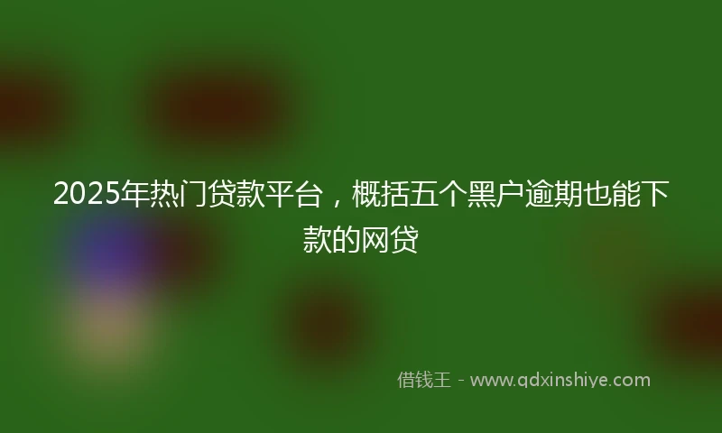 2025年热门贷款平台，概括五个黑户逾期也能下款的网贷