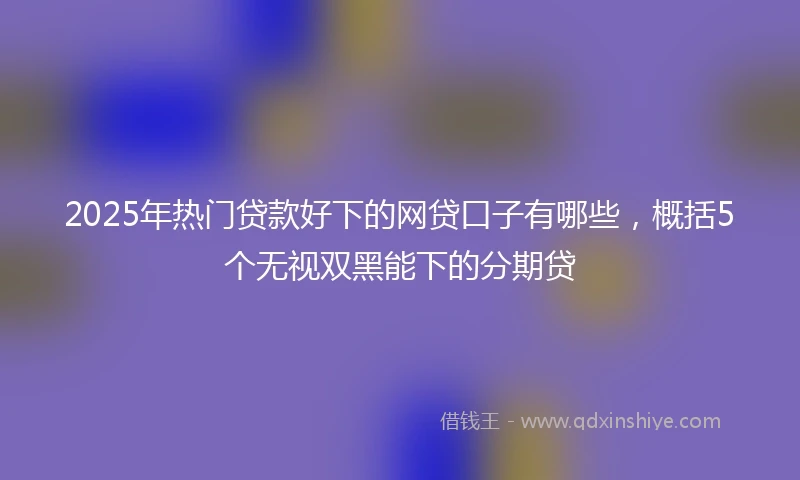 2025年热门贷款好下的网贷口子有哪些，概括5个无视双黑能下的分期贷