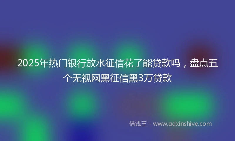 2025年热门银行放水征信花了能贷款吗，盘点五个无视网黑征信黑3万贷款