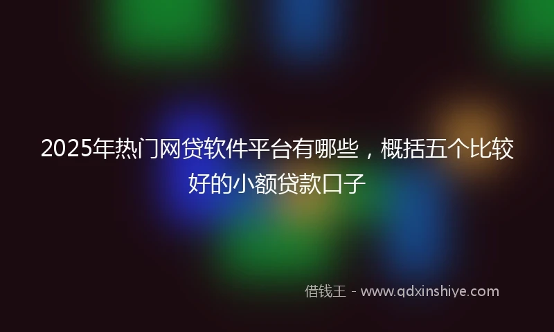 2025年热门网贷软件平台有哪些，概括五个比较好的小额贷款口子