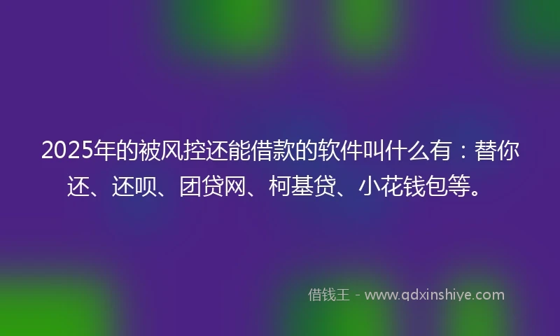 2025年的被风控还能借款的软件叫什么有：替你还、还呗、团贷网、柯基贷、小花钱包等。