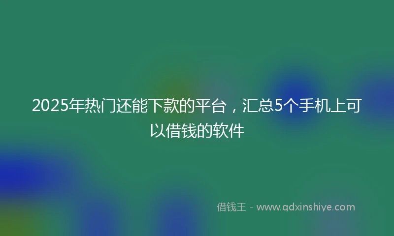 2025年热门还能下款的平台，汇总5个手机上可以借钱的软件