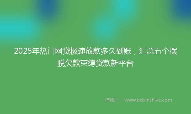 2025年热门网贷极速放款多久到账，汇总五个摆脱欠款束缚贷款新平台