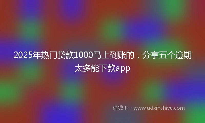 2025年热门贷款1000马上到账的，分享五个逾期太多能下款app