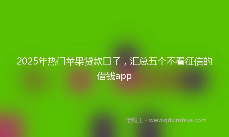 2025年热门苹果贷款口子，汇总五个不看征信的借钱app