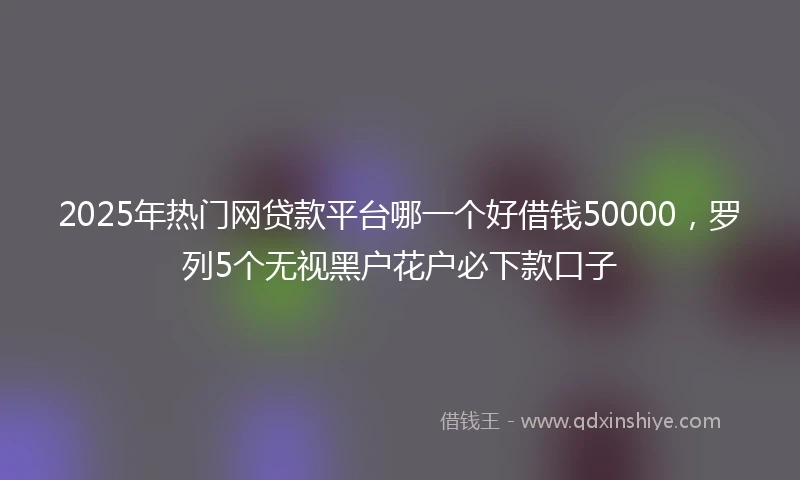 2025年热门网贷款平台哪一个好借钱50000，罗列5个无视黑户花户必下款口子