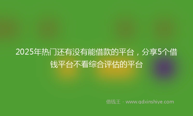 2025年热门还有没有能借款的平台，分享5个借钱平台不看综合评估的平台