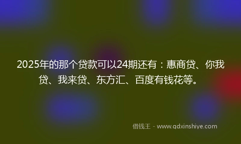 2025年的那个贷款可以24期还有：惠商贷、你我贷、我来贷、东方汇、百度有钱花等。