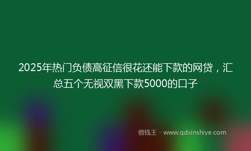 2025年热门负债高征信很花还能下款的网贷，汇总五个无视双黑下款5000的口子