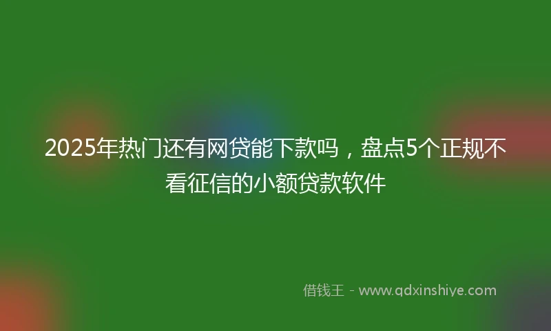 2025年热门还有网贷能下款吗，盘点5个正规不看征信的小额贷款软件