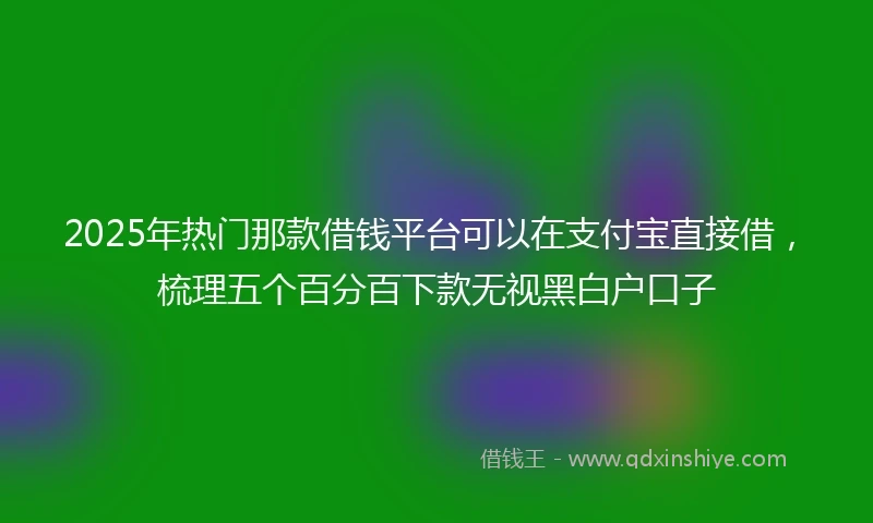 2025年热门那款借钱平台可以在支付宝直接借，梳理五个百分百下款无视黑白户口子
