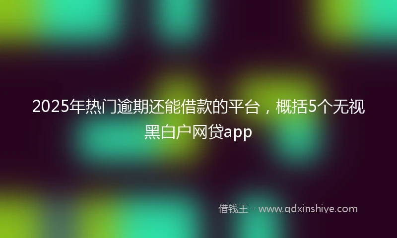 2025年热门逾期还能借款的平台，概括5个无视黑白户网贷app