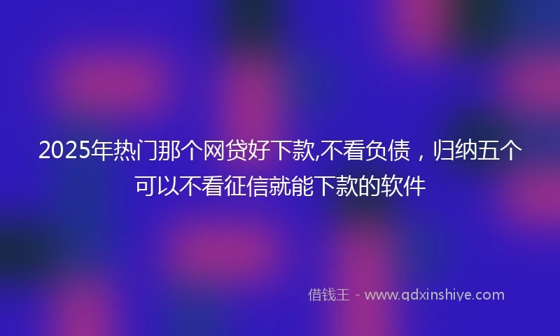 2025年热门那个网贷好下款,不看负债，归纳五个可以不看征信就能下款的软件