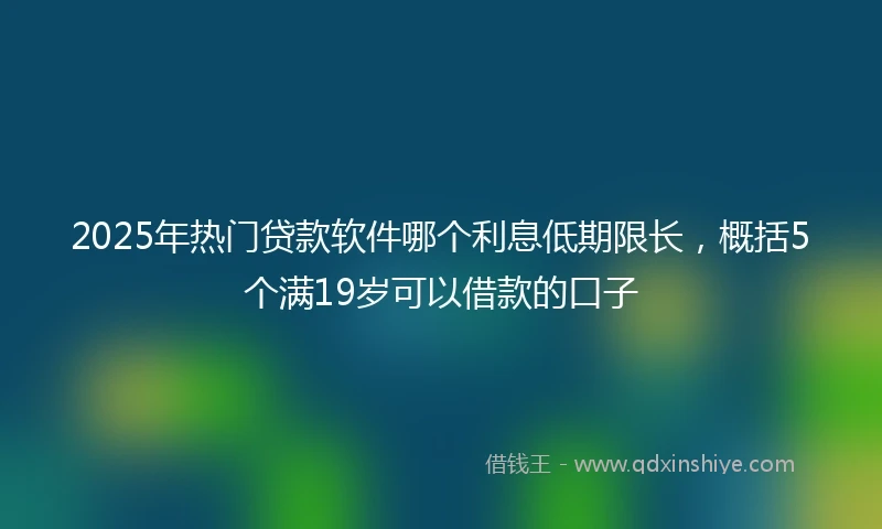 2025年热门贷款软件哪个利息低期限长，概括5个满19岁可以借款的口子