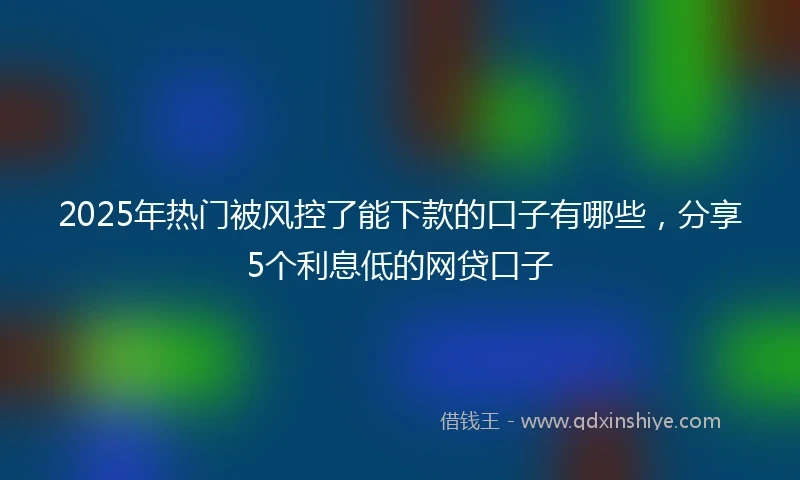 2025年热门被风控了能下款的口子有哪些，分享5个利息低的网贷口子