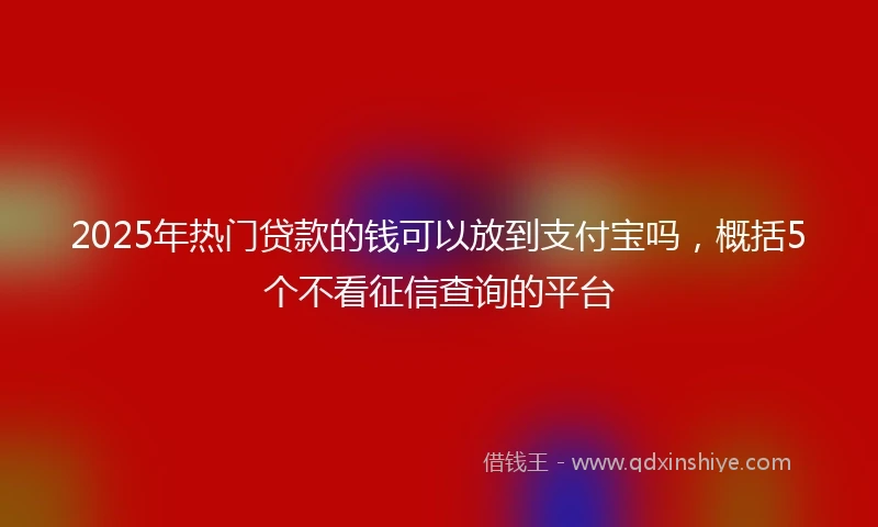 2025年热门贷款的钱可以放到支付宝吗，概括5个不看征信查询的平台