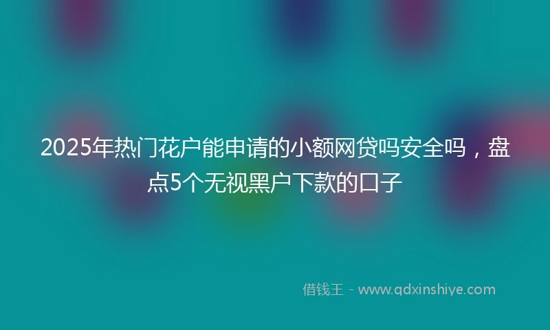 2025年热门花户能申请的小额网贷吗安全吗，盘点5个无视黑户下款的口子