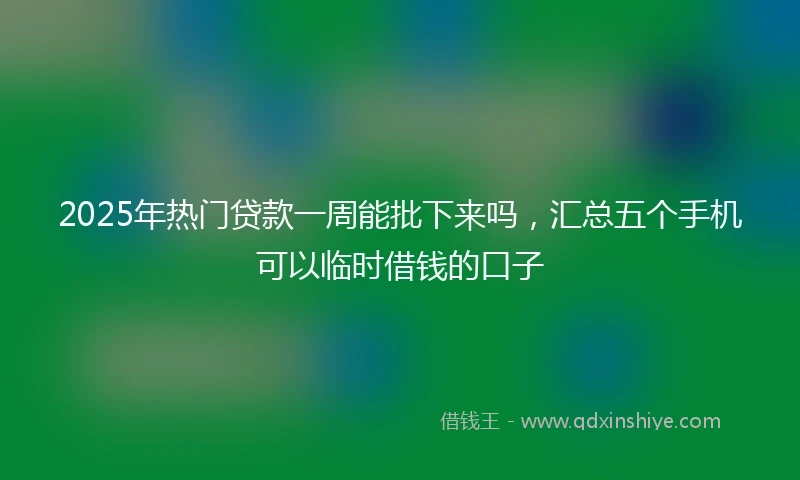 2025年热门贷款一周能批下来吗，汇总五个手机可以临时借钱的口子