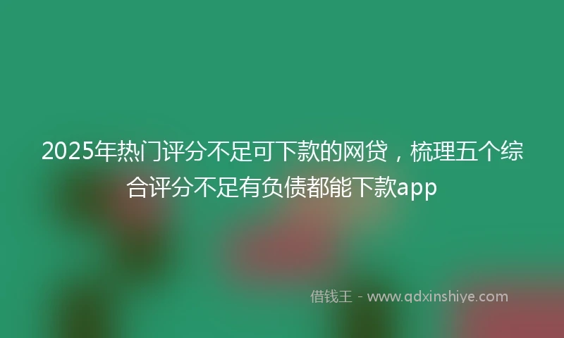 2025年热门评分不足可下款的网贷，梳理五个综合评分不足有负债都能下款app