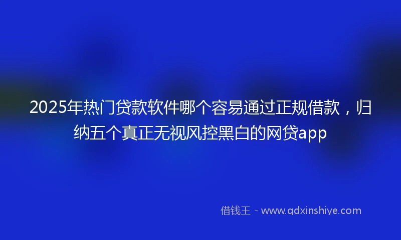 2025年热门贷款软件哪个容易通过正规借款，归纳五个真正无视风控黑白的网贷app