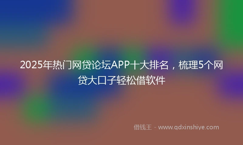 2025年热门网贷论坛APP十大排名，梳理5个网贷大口子轻松借软件