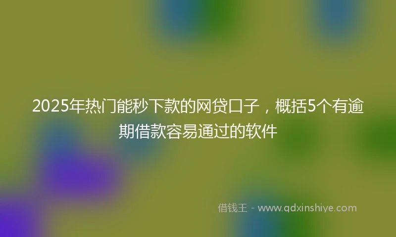 2025年热门能秒下款的网贷口子，概括5个有逾期借款容易通过的软件