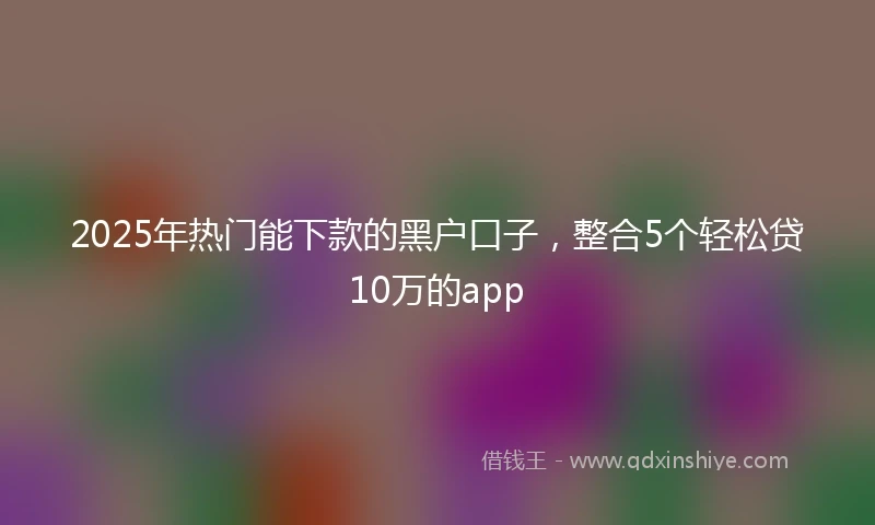2025年热门能下款的黑户口子，整合5个轻松贷10万的app