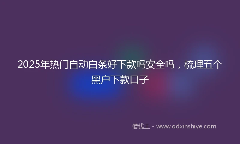 2025年热门自动白条好下款吗安全吗，梳理五个黑户下款口子